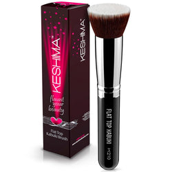 Flat Top Kabuki Foundation Brush by  - Premium Makeup Brush for Liquid, Cream, and Powder - Buffing, Blending, and Face - 1.2" Top Diameter