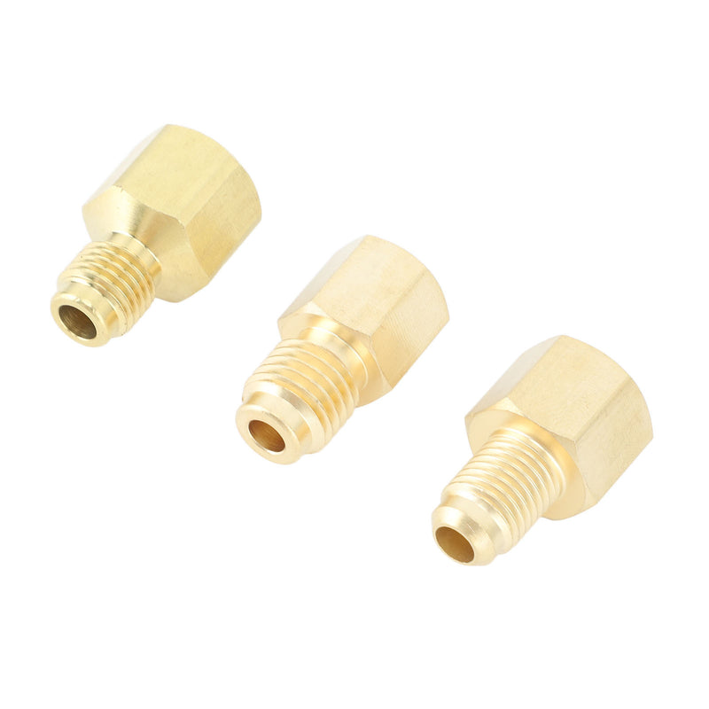 3pcs Air Conditioner Brass Adapter Durable Vacuum Adapter Portable Charging Vacuum Port Adapter for Home Appliances